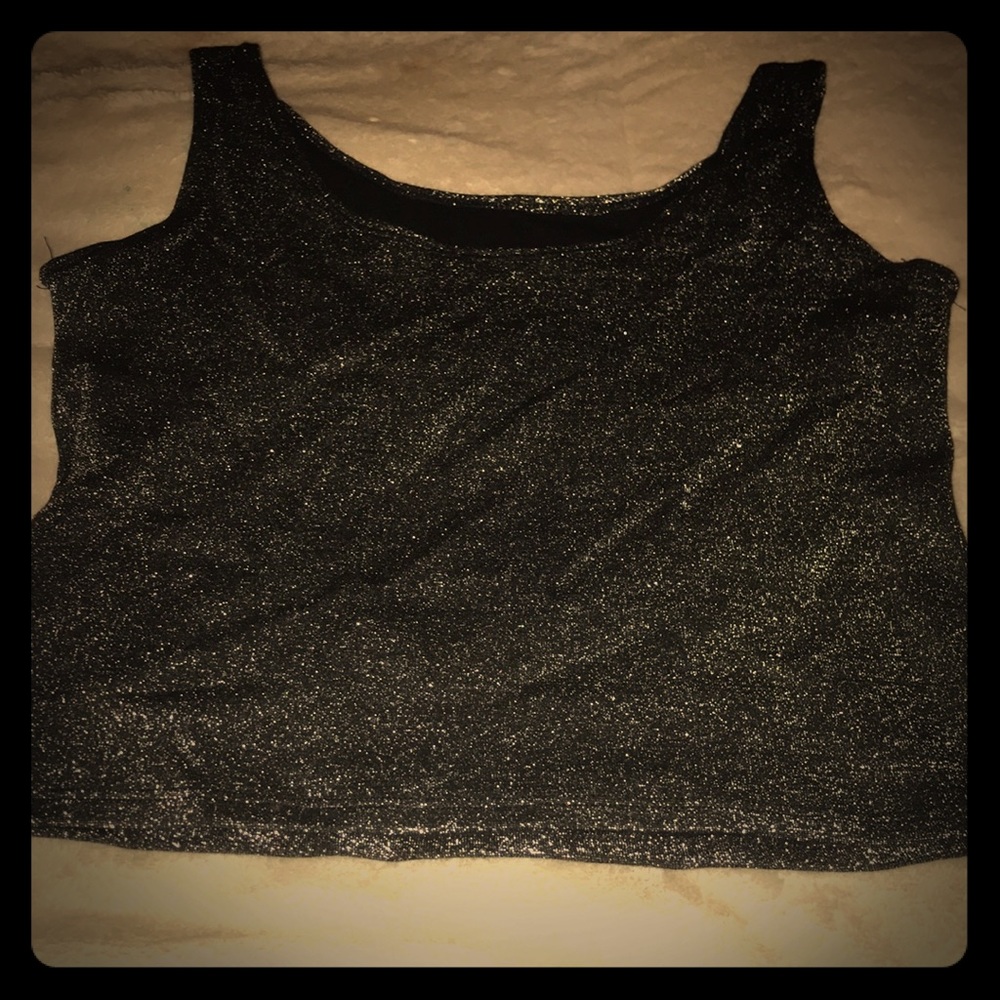 Black and silver sparkle tank